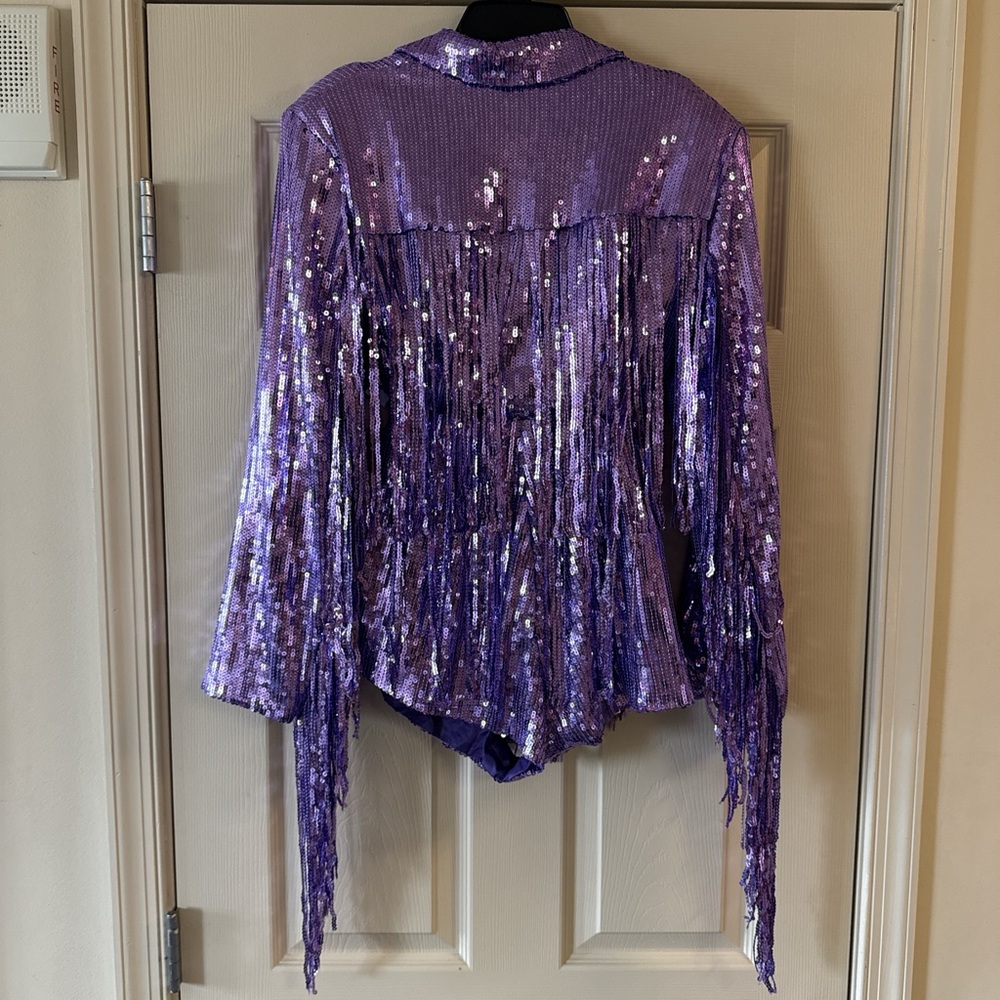 Sequin Purple Jacket Romper - Picture 6 of 6